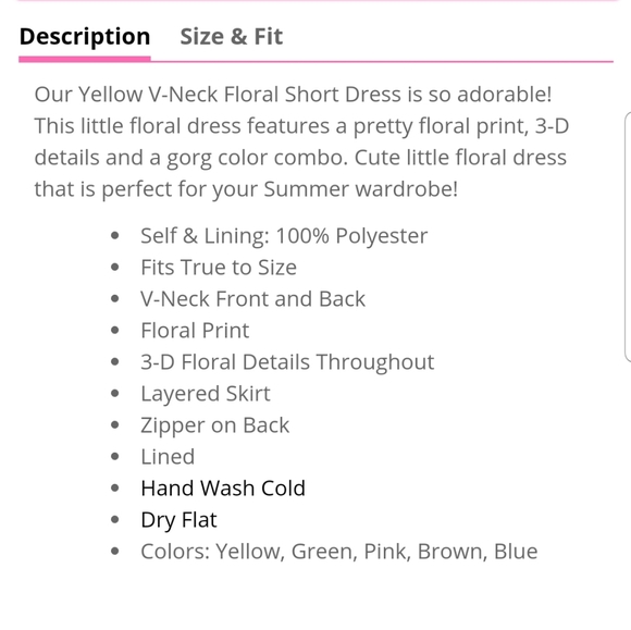 SOLD OUT ON LINE!! 🦋🆕️🆕️YELLOW V-NECK FLORAL SHORT DRESS!!🦋 - Picture 7 of 8